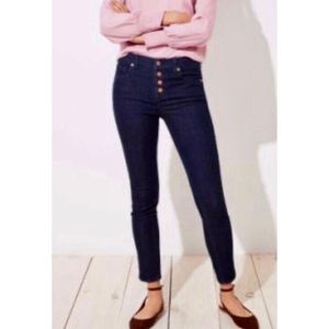 LOFT High-Waisted Button Fly Modern Skinny Jeans